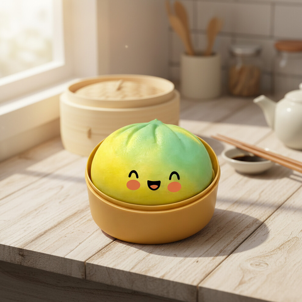 Dachuang Beauty (Gradient Green 1Pc) Stress Relief Baozi Toy - Soft Non-Sticky Gadget