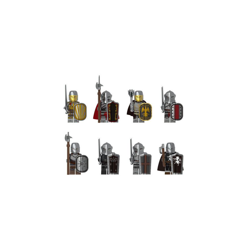 Enekio 8Pcs Medieval Empire Forbidden Knights Minifigures Toys Fits Lego