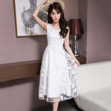 (S  ) Robe d'été blanche dentelle femme