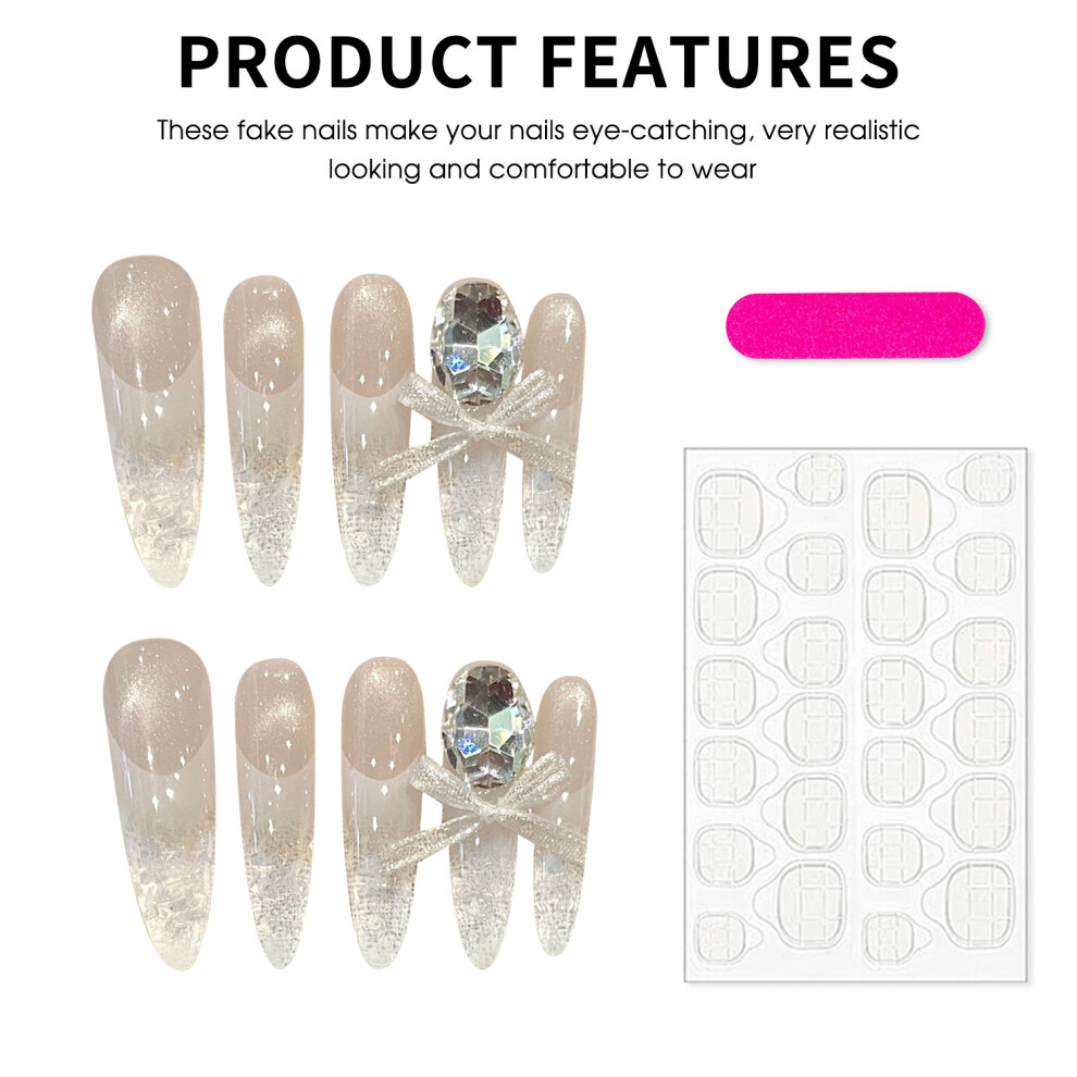Dachuang Beauty (S) Glitter Rhinestone Almond Press-On Nails (10Pcs)