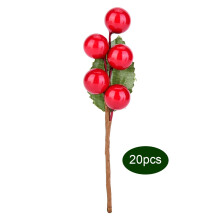 Home Decor Faux Holly Berries Realistic Shiny Glazed Finish Vibrant Color Flexible Wire Stems Long Lasting Artificial Berries For Christmas