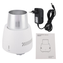 Smart Beverage Cooler Warmer Cup, Fast Cooling Heating Device with Aluminum Mug, 24Hour Temperature Control for Coffee Tea Beer Juice (Heated Cup,