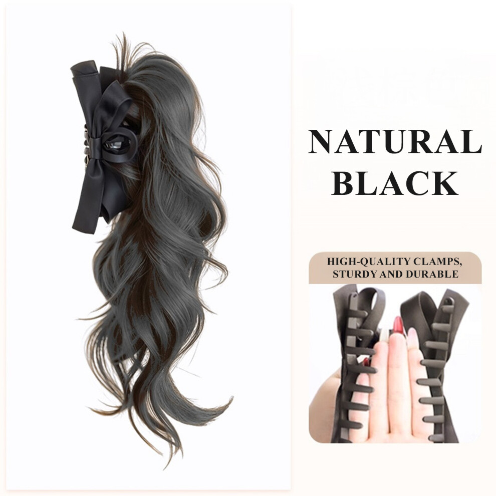 Dachuang Beauty Unisex Black (Natural ) Synthetic Curly Ponytail Wig For Women