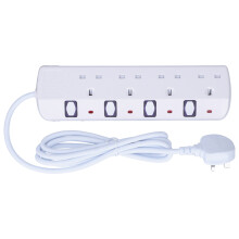 Safety Protection Surge Protector With Glass Clamp Stainless Steel Outlet Adapter Individual Switches Flat Plug Design Desk Accessories Clamp Mount