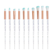 Crystal Handles Design Makeup Brush Set Essential Make-up Brushes Kit Blending Blush Concealer Brushes Transparent Plastic Handle High Density No