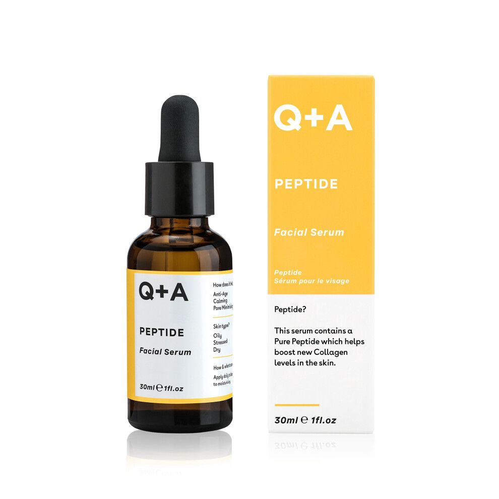 Q+A Peptide Facial Serum 30ml  Anti-Aging & Firming Serum for Smooth, Youthful Skin