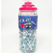 150 Blue Raspberry Lollipops Tub - Tongue Painter Lollies Bulk