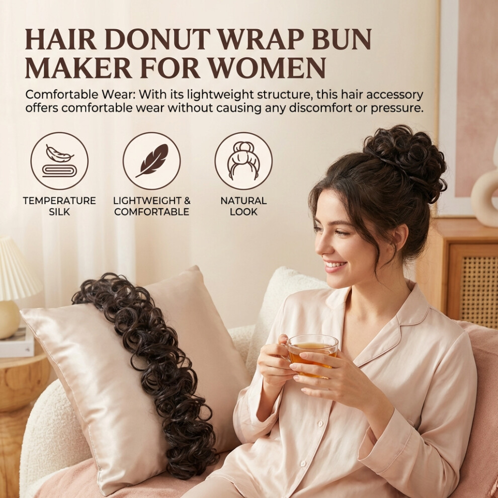 Dachuang Beauty (4) Silk Hair Bun Maker - Lightweight & Natural Look