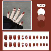 (Standard) Orange Gradient Ballet Nails with Bow