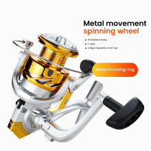 (Gold, 7000) 6BB CNC Spinning Reel for Fishing