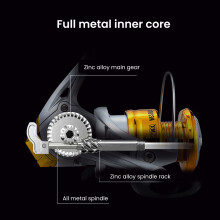 (Gold, 3000) 6BB CNC Spinning Reel for Fishing