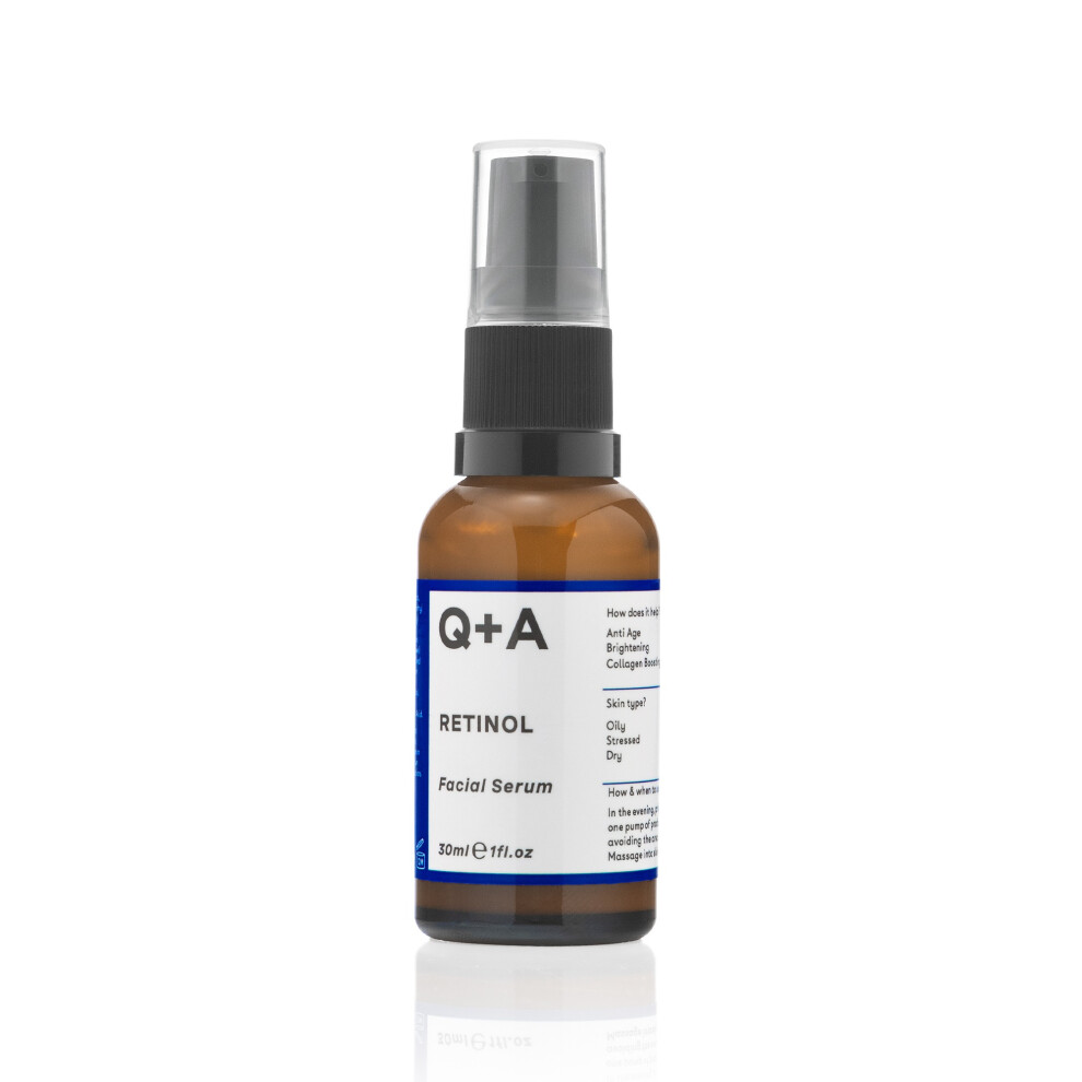 Q+A Retinol Serum 30ml Anti-Aging & Skin Renewal Serum for Smoother, Radiant Skin