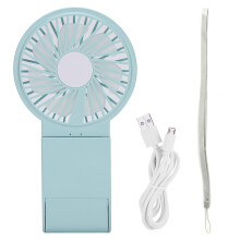 Fashionable Mini Fan with Lighted Mirror Foldable Structure Rechargeable Battery USB Charging Ultra Silent Performance Hands Free Neck Fan Cooling