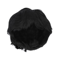 Disco Style Wig Short Black Elastic Strap Firmly Fixed Breathable Mesh Lightweight Durable Easy To Use Ideal For Halloween Carnival Dance Performance
