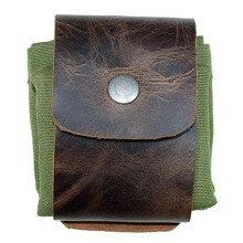 Freihändige Sammeltasche, faltbare Bushcraft-Tasche, schweißabweisendes, gewachstes Canvas, wasserabweisende Ledergürteltasche für