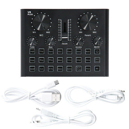 Bluetooth Enabled Sound Card For Live Broadcast With Recording Volume Control And Volume Control Functions Premium Voice Changer With Multiple Effect