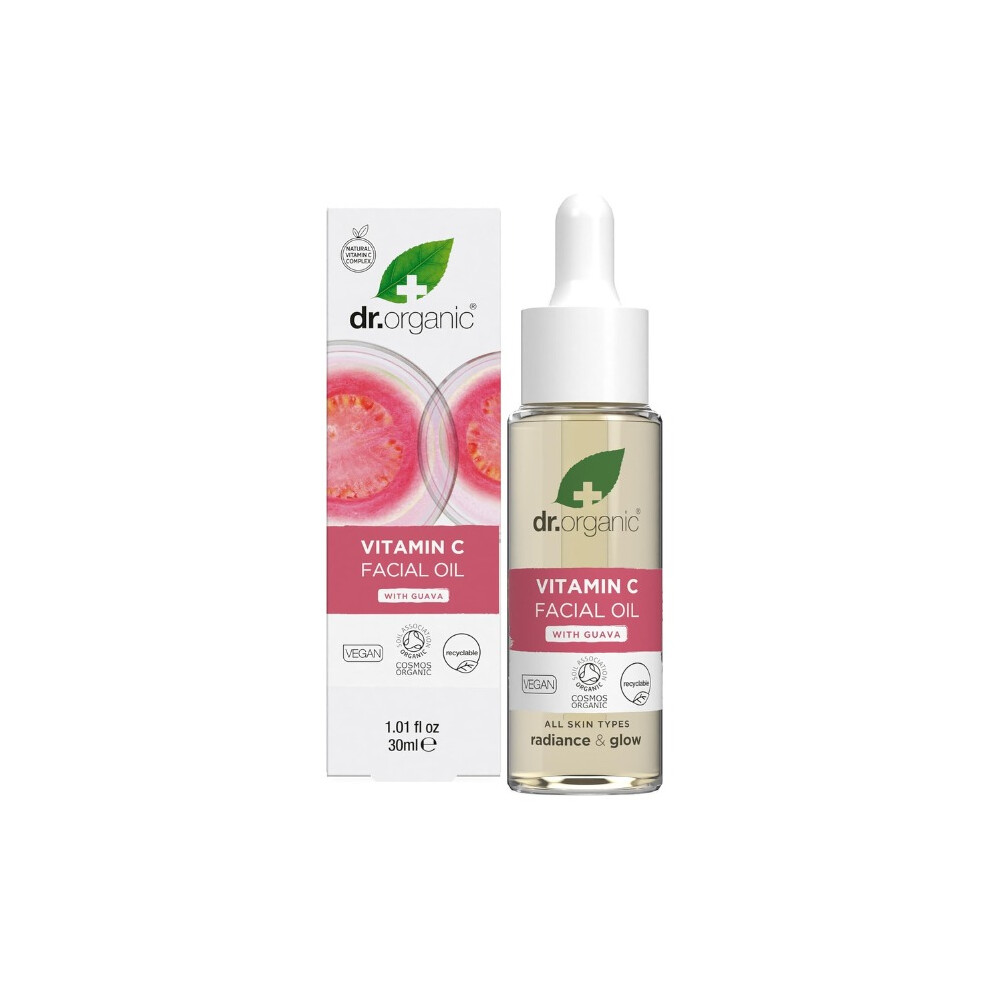 Dr Organic Guava Vitamin C Facial Serum 30ml  Brightening & Antioxidant Serum for Radiant Skin