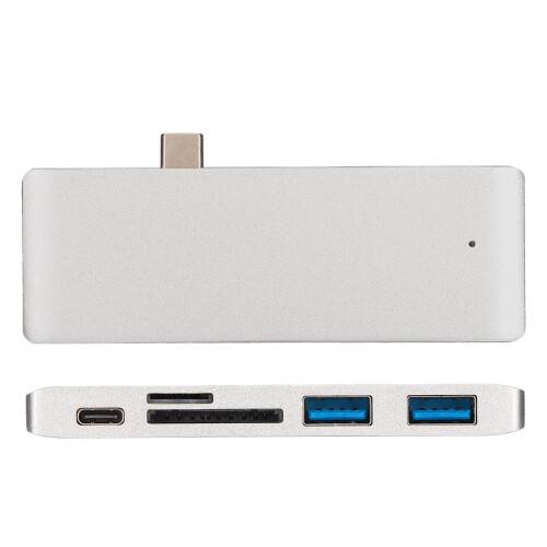 Λεπτός φορητός διανομέας USB C με υποδοχές SD MicroSD, προηγμένη συσκευή ανάγνωσης