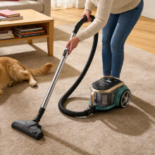 800W Bagless Canister Vacuum Cleaner with Cyclone System & 2.2L Dust Container