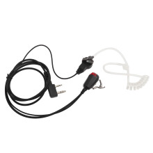Discreet Communication Headset For Walkie Talkies Compatible With Baofeng TYT Kenwood Zastone Transparent Flexible Tube With Signal Light Red Light