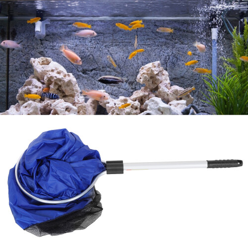 Aquarium Net with Extendable Handle Fish Friendly Soft Texture Impervious Canvas Permeable Nylon Semi Permeable Design Easy Grip Handles Waterproof 2