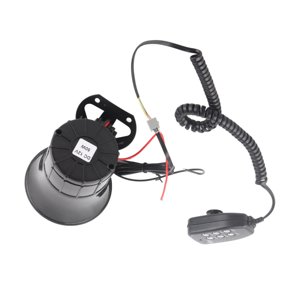 50W Car Loud Horn 120Db Emergency Siren 6 Sounds Universal For 12V Vehicles 8451378812061