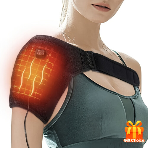 Heated Shoulder Massager - Portable Electric Device with USB Heating Massage, Ith Adjustable Strap