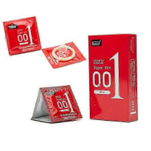 (red) 10pcs 0.01mm Ultra Slim Condoms - Invisible Lubricated For Men