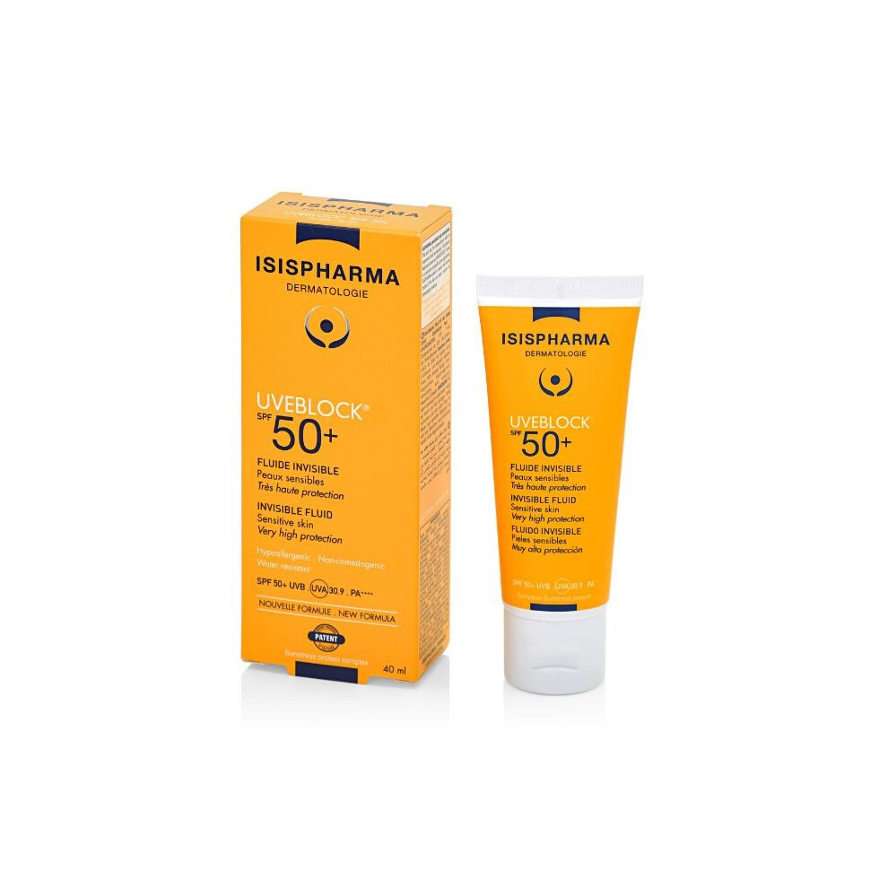Isis UVE Block (SPF50+) Invisible Fluid, Ultra-Light, Broad-Spectrum Sunscreen for Sensitive Skin - 40ml