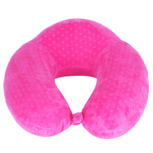 Comfortable Memory Foam Pillow Neck Support Travel Pillow with Removable Washable Cover for All Day Use Rose Red