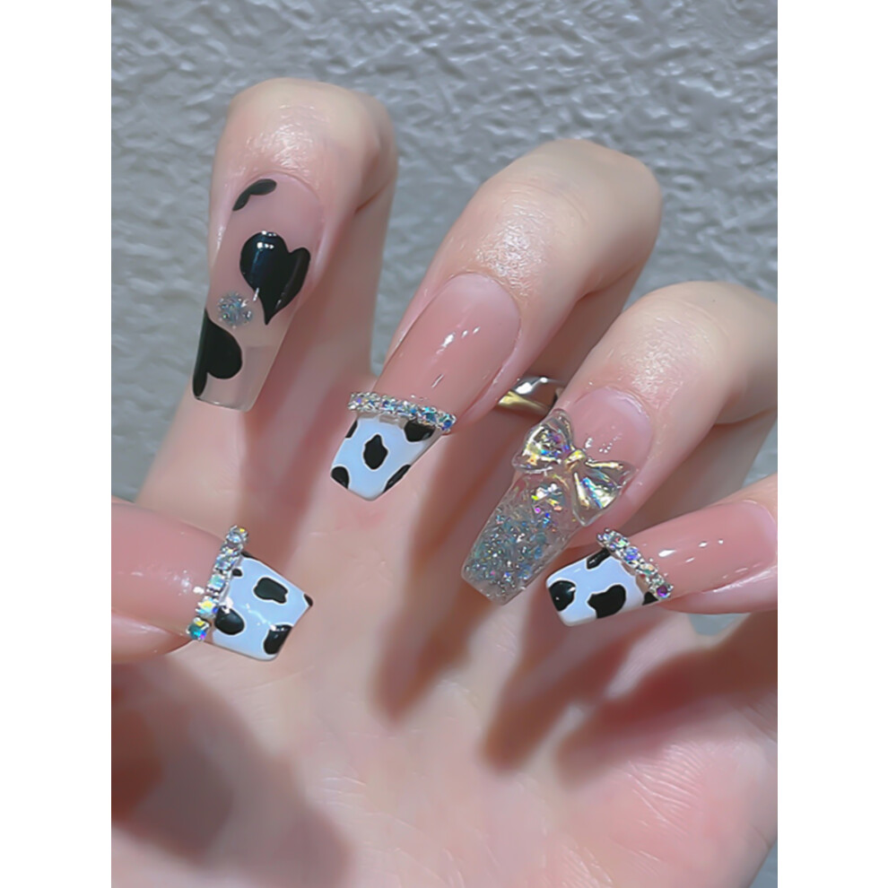 Dachuang Beauty (Standard) 24Pcs Cow Print Glue-On Nail Patches