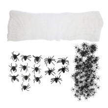 200g Halloween Spider Webs with 215 Plastic Spiders for Indoor Outdoor Decor