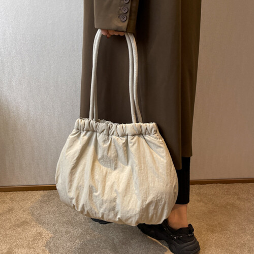 (Light Beige) Women\'s Yellow Top Handle Satchel Bag 1