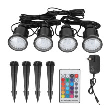 Vandtæt RGB Farveskiftende Damlamper Undervands LED Spotlight IP68 Nedsænkbar Dæmpbar Justerbar Lysstyrke Fjernbetjening Udendørs Have