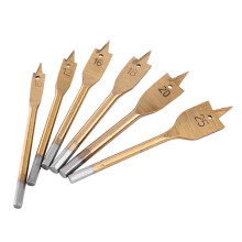 High Durability Spade Drill Bit Set Titanium Coated Heat Resistant Double Side Cutting Spurs Quick Change Hex Shank Flattened Blades for Professional