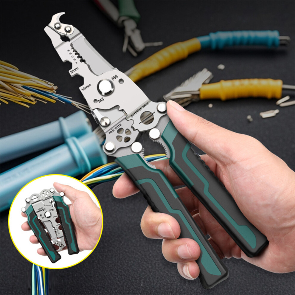 Wire Stripper, Heavy-Duty Foldable Plier For Electricians 6253032927928