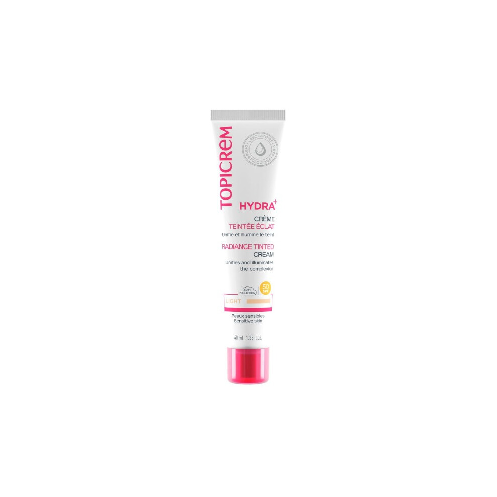 Cream Topicrem Hydra+ Radiance Tinted (Spf50) Hydrating Face Sunscreen| Radiance Booster |Moisturizing Sunscreen -40Ml
