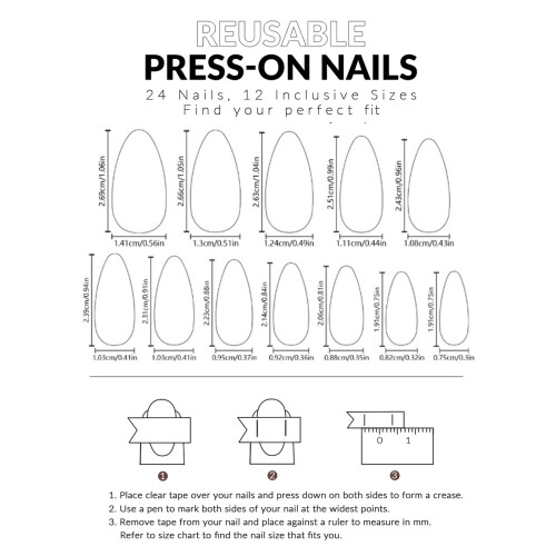24PCS Snowflake Press-on Nails for Christmas Party