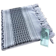 (Gray) Military Tactical Scarf - Desert Camo with Tassel