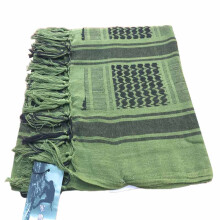(Green) Military Tactical Scarf - Desert Camo with Tassel