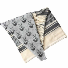 (Khaki skull camouflage) Thicken Square Outdoor Shawl Military Arab Tactical Desert Scarf With Tassel Special Forces Camouflage Headscarves