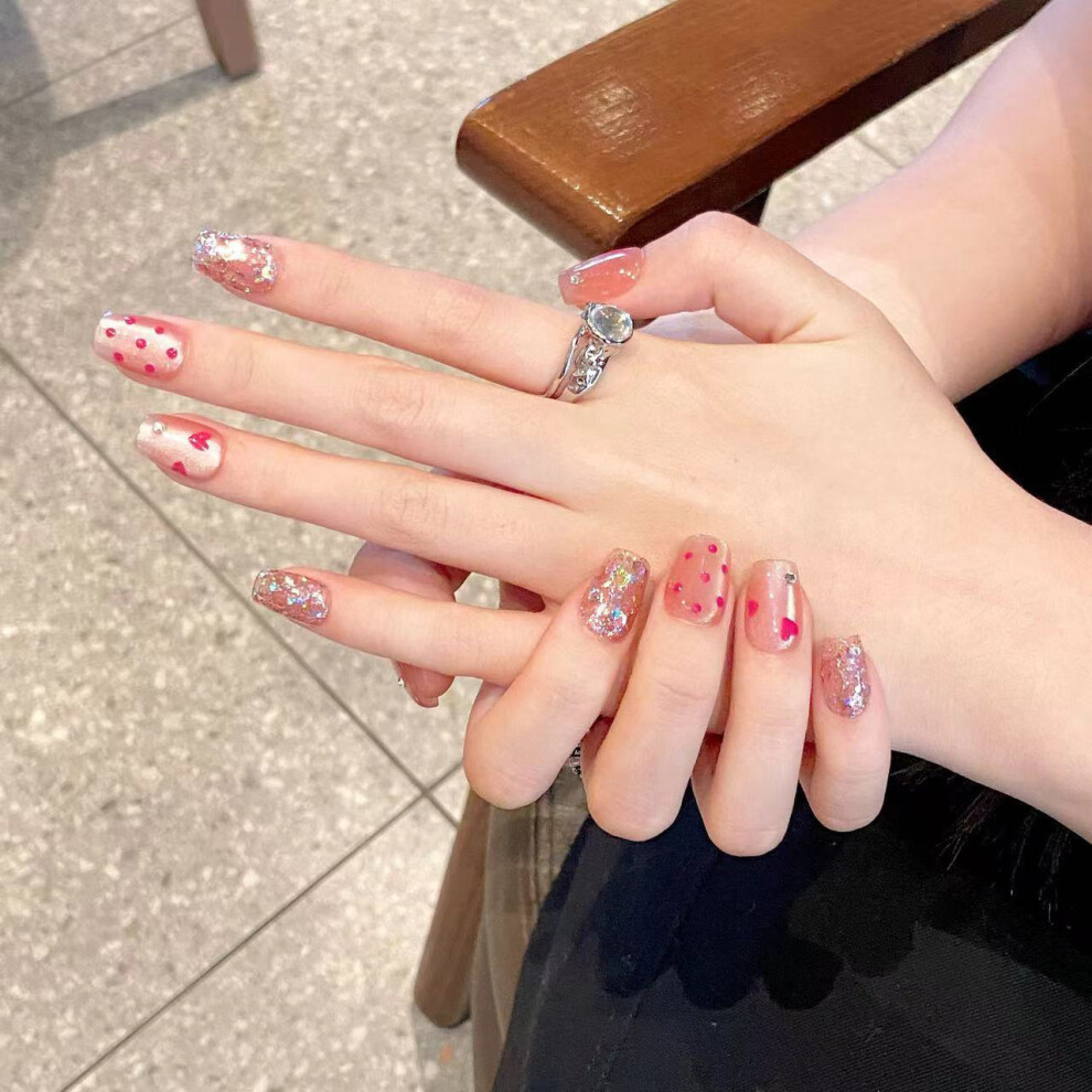 Dachuang Beauty (2119) Glitter Cat Press-On Nails For Women, Odorless