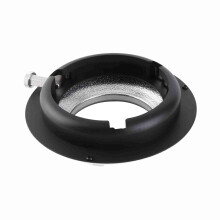 Metallschnellringen-Adapter von Broncolor auf Bowens Mount Softbox, unkomplizierte Montage