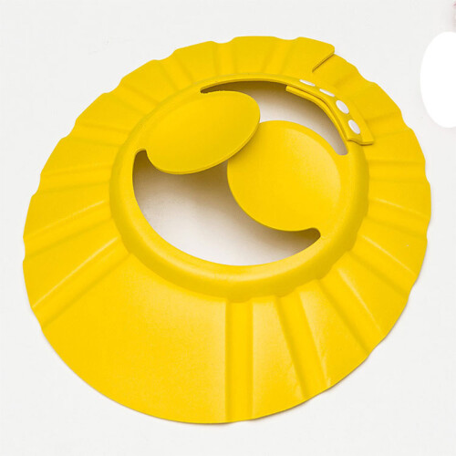 (Yellow) Baby Shampoo Cap with Ear Wash Shield