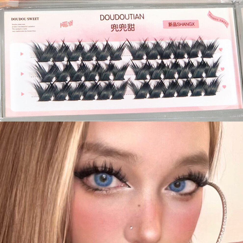 Dachuang Beauty Unisex (Three Rows) Wispy Lash Clusters 7-12Mm For Cosplay