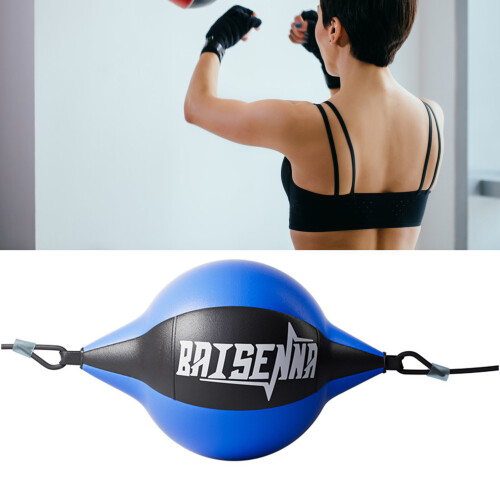 (Black Blue) Speed Boxing Ball - Leather Rebound for Agility Training