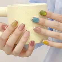 (L) Colorful Cat Eye Fake Nails for Stage Wear