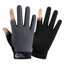 (Gray, One Size) Men\'s Anti-Slip Touchscreen Fingerless Gloves for Outdoor