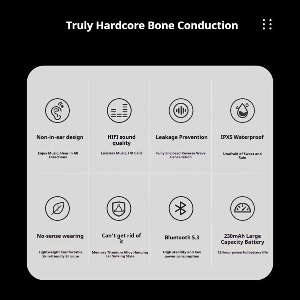 ( And Hs1) Wireless Bone Conduction Headphones, 10H Playtime, Ipx5 Waterproof Black/Gray 6253032932038