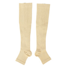 Compression Stockings with Zipper Design Knee High Open Toe for Women Men Circulation Support Elastic Lightweight Breathable Abrasion Resistance